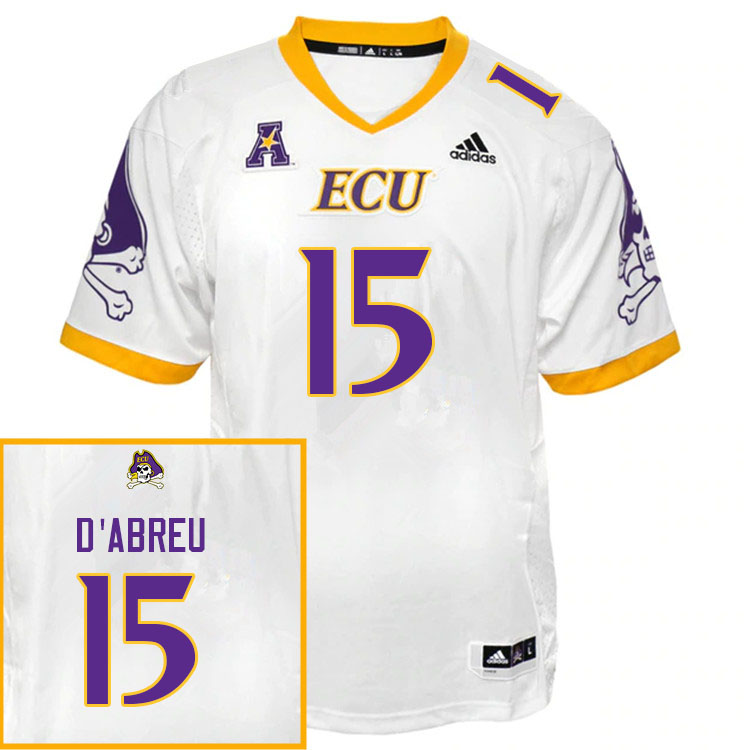 Men #15 Rick D'Abreu ECU Pirates College Football Jerseys Sale-White